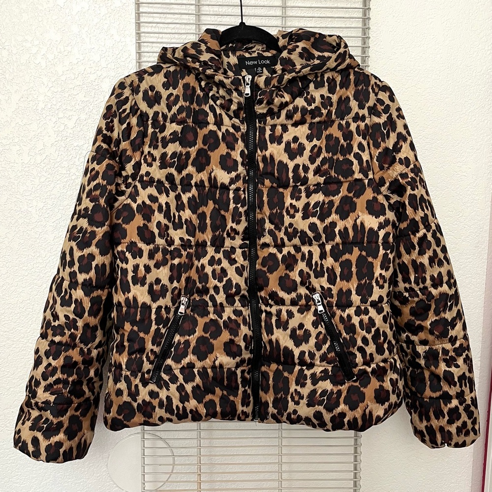 New Look Leopard Print Puffer Jacket